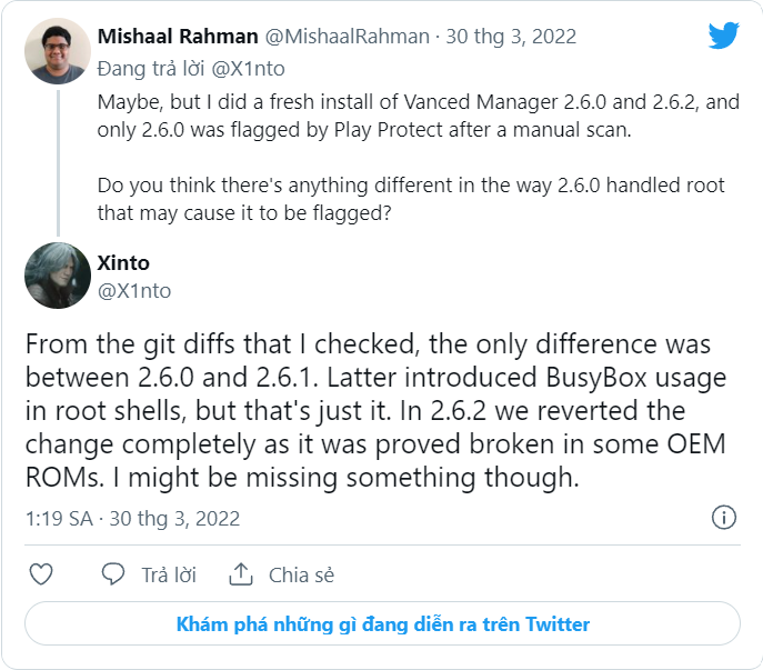 Google Play Protect gắn cờ Vanced Manager là "ứng dụng độc hại"